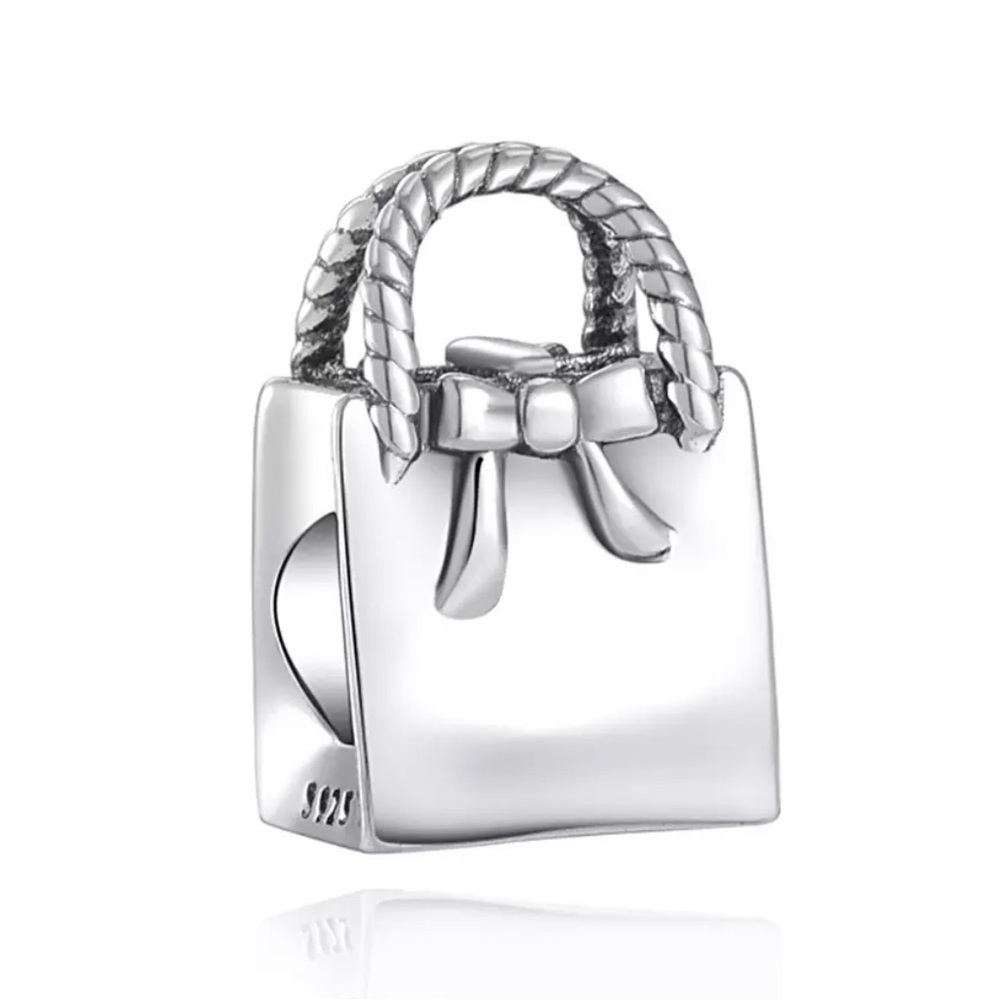 Sterling Silver Charm shopping bag S925
